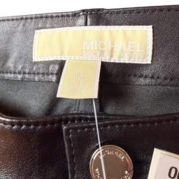 Michael Kors Collection Black Leather Pants Size 12 - Picture 5 of 14